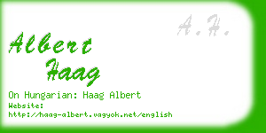 albert haag business card